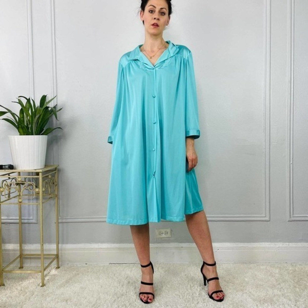 Vintage teal blue robe